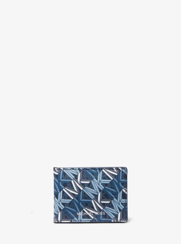 Panske Penazenky Michael Kors Harrison Graphic Logo Billfold With Passcase Indigo - Doplnky Michael Kors Obchod | JKCUD-5913